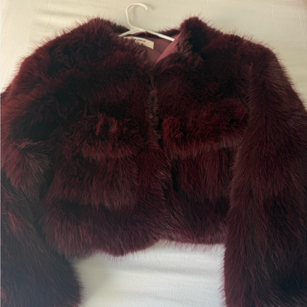 REVOLVE Deep Burgundy Teddy Jacket